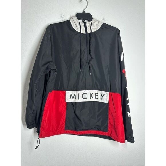 Vtg Mens Disney Mickey 1928 MCMXXVIII Pullover Windbreaker Hoody Sz XL See Notes - Picture 1 of 11